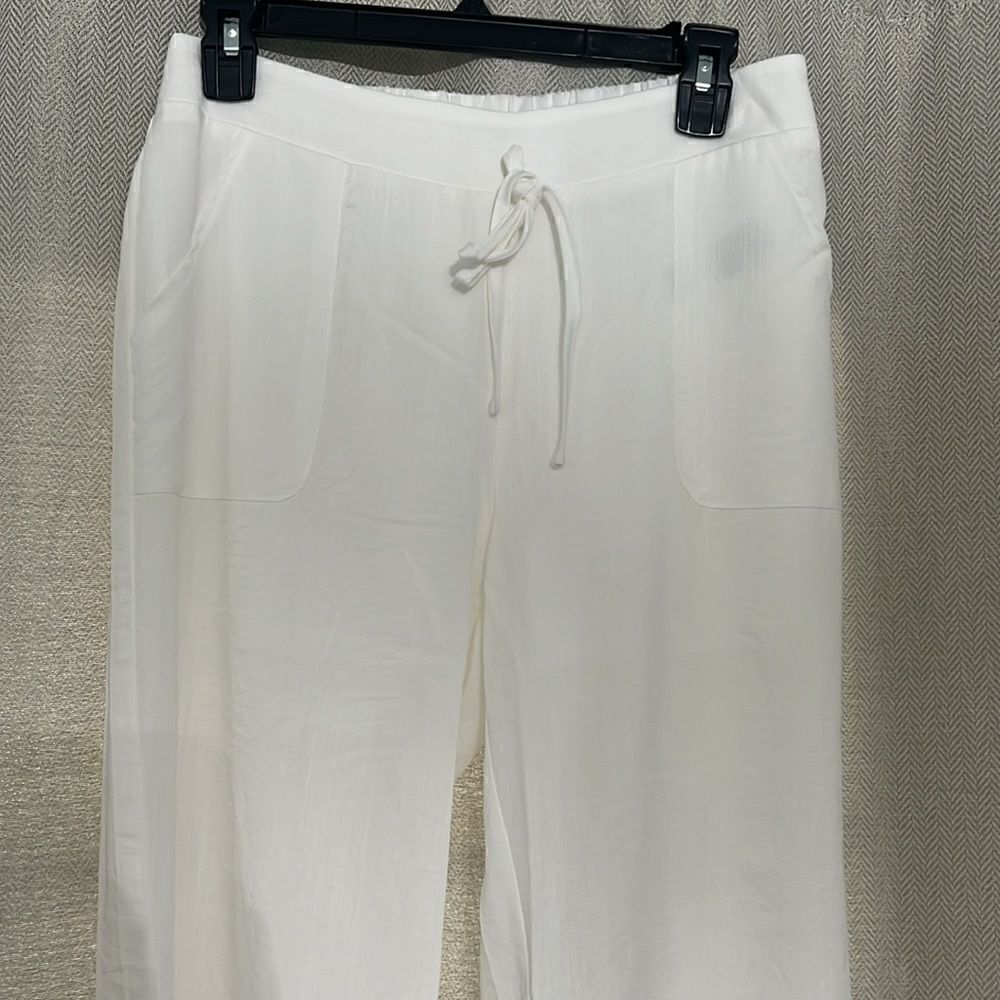 SHEIN Essence women’s relaxed fit casual wide leg pants w pockets& tie waist- S - Picture 4 of 14